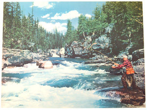 1941 Kodachrome of fly fishing